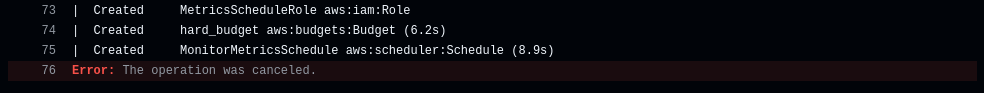 Screenshot of Production Build #43, stuck in the same place
